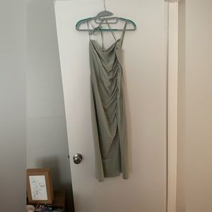 4th Reckless Green Midi Green Satin Dress New with Tags